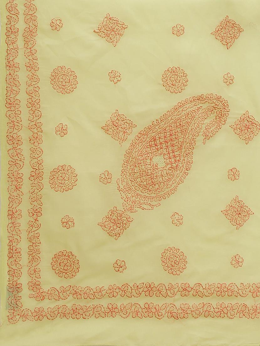 floral motifs chikankari saree with blouse - 17522324 - Standard Image - 2