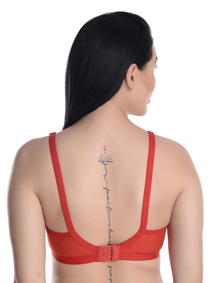 orange lace detailed regular full coverage bra - 17522473 -  Standard Image - 2