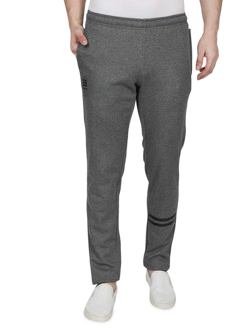 grey solid full length track pant