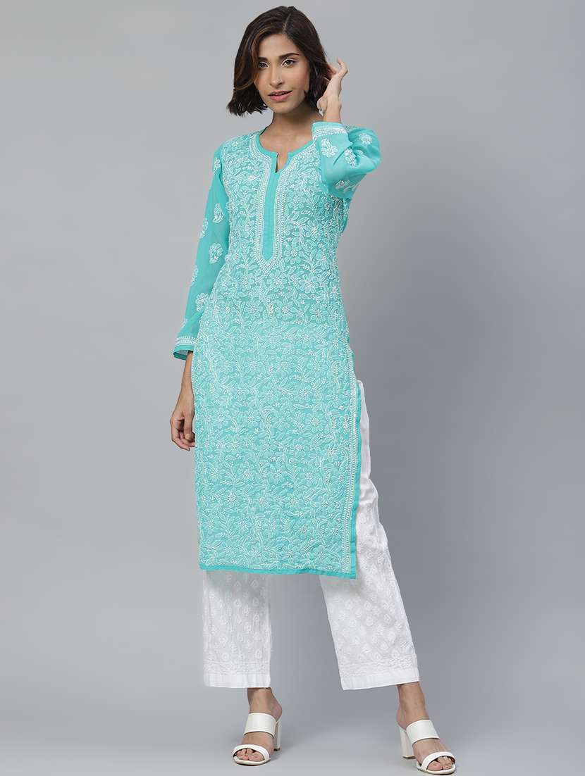 chikankari kurta pant set