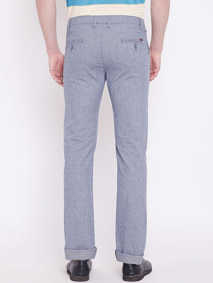 blue solid chinos - 17524110 -  Standard Image - 2