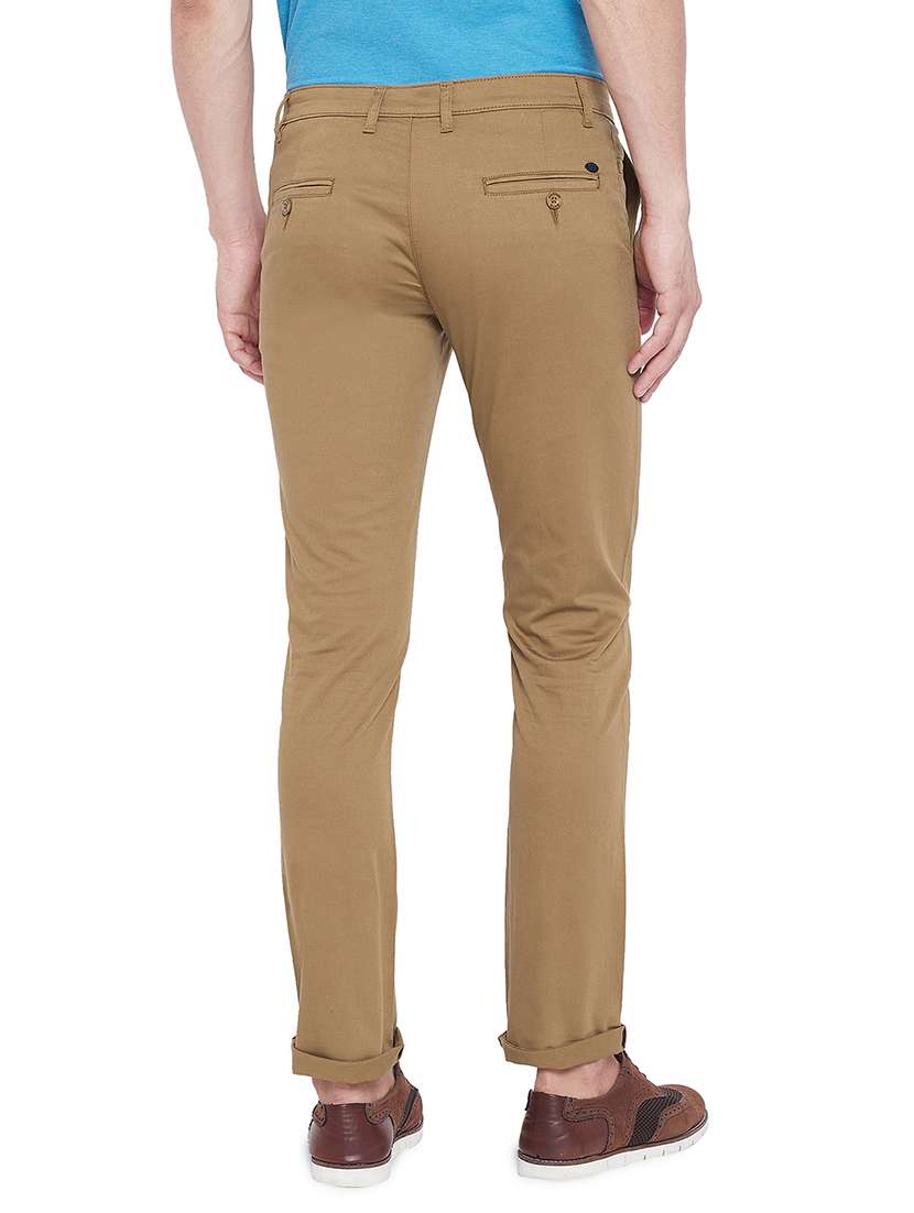 beige solid chinos - 17524114 -  Standard Image - 2