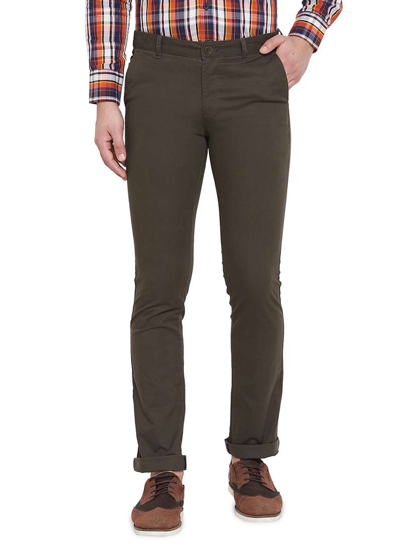 olive green solid chinos