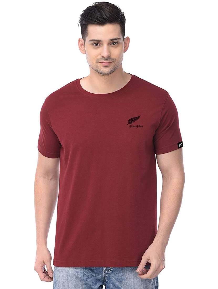 maroon solid t-shirt