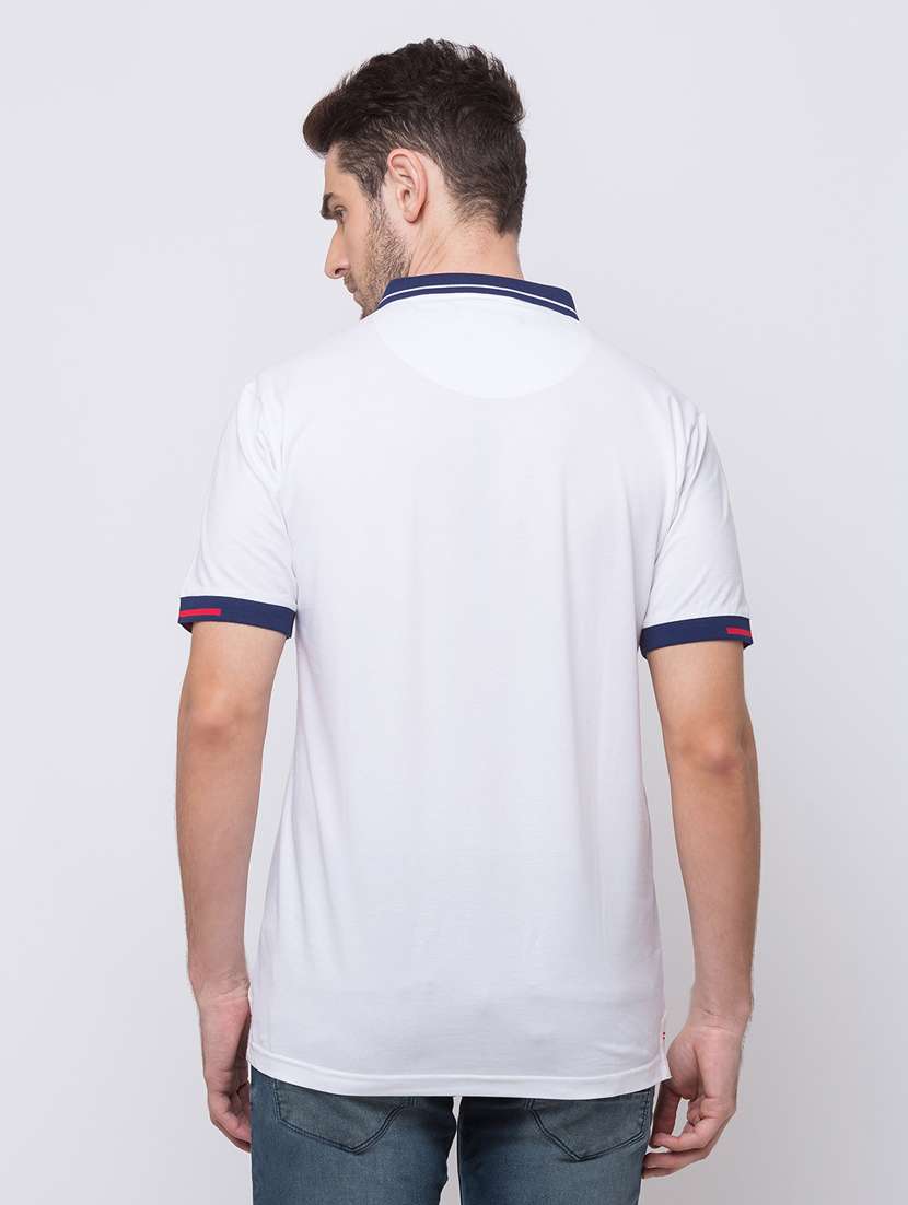 white solid polo t-shirt - 17524612 -  Standard Image - 2