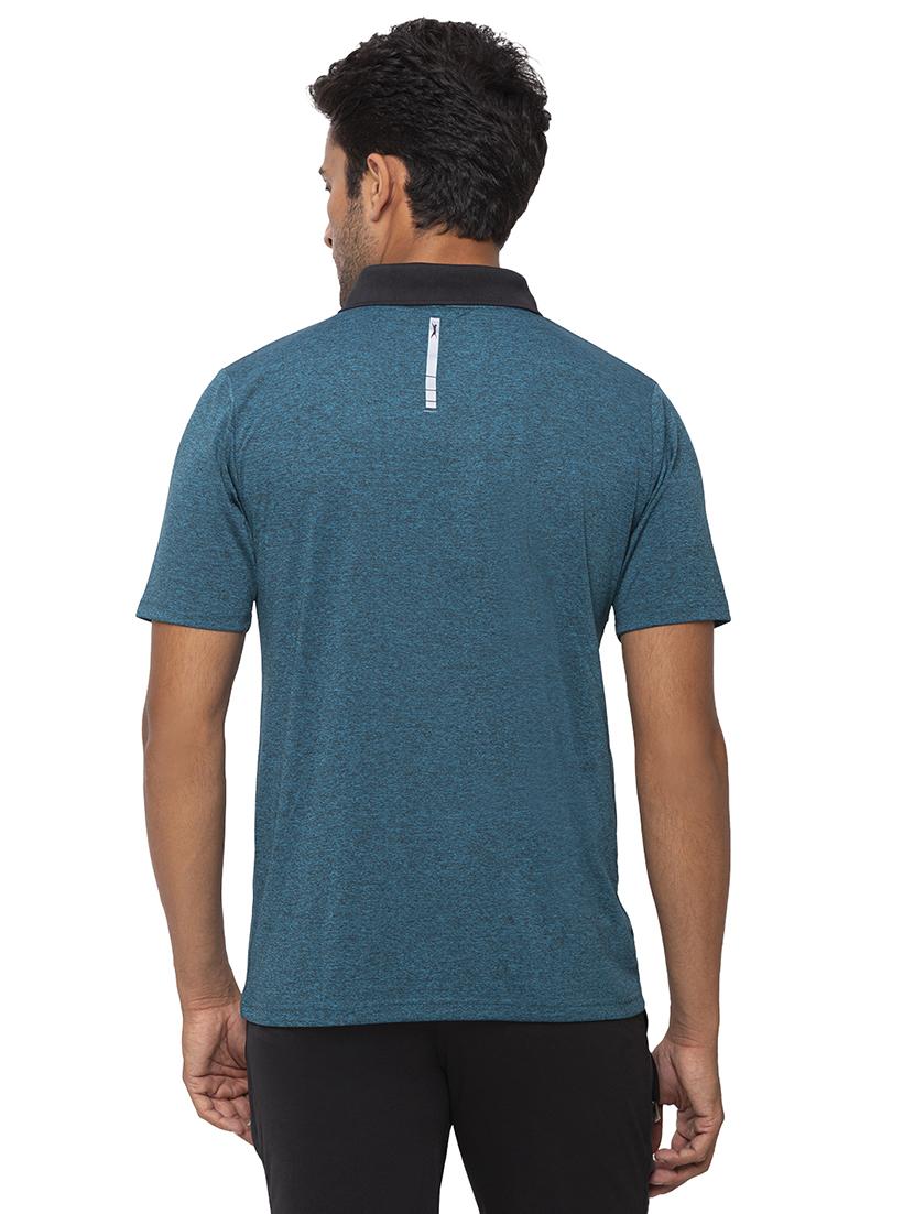blue color block polo t-shirt - 17524638 - Standard Image - 2