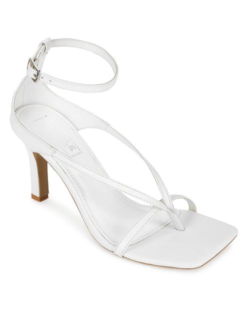 white pu ankle strap sandals - 17526406 -  Standard Image - 0