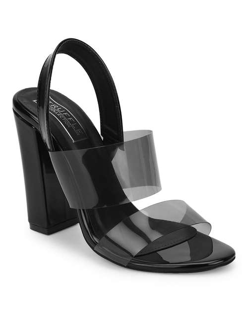 black pu back strap sandals - 17526407 -  Standard Image - 0