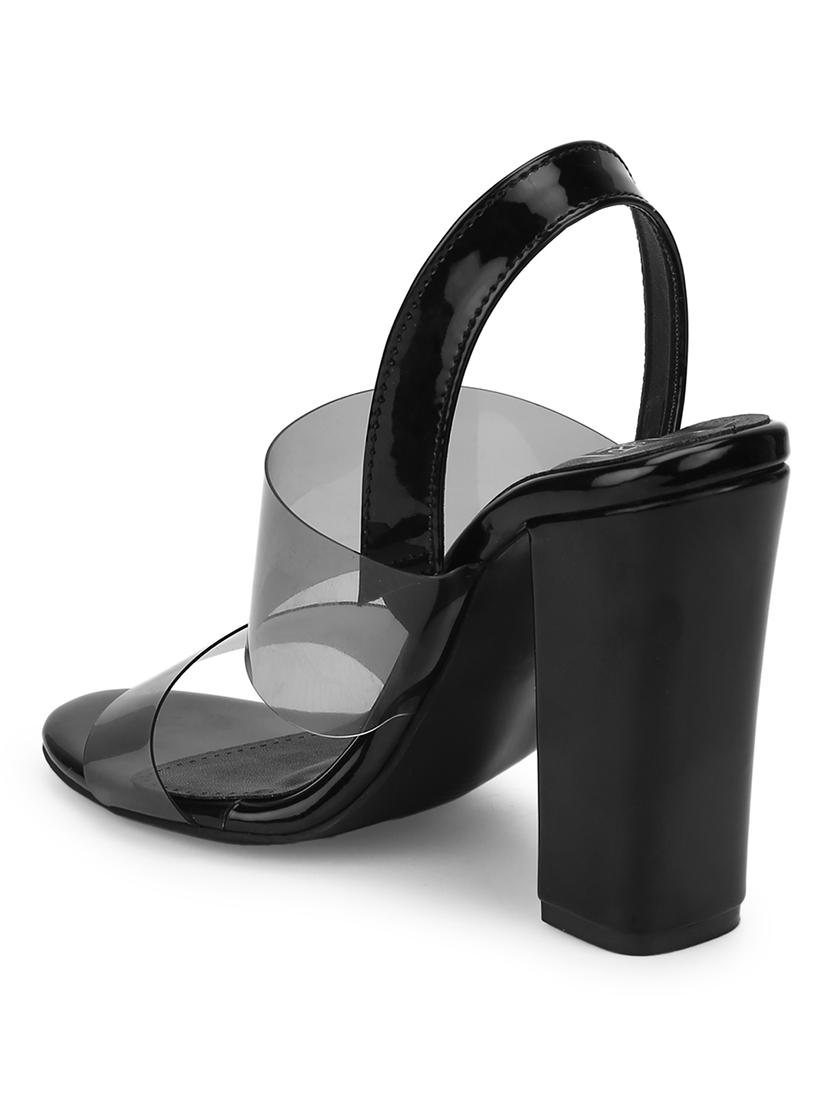black pu back strap sandals - 17526407 - Standard Image - 2