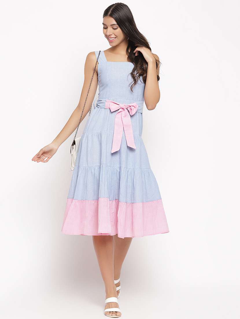 tie front fit & flare dress