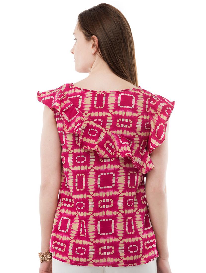 ruffle detail bandhani top - 17527256 - Standard Image - 2