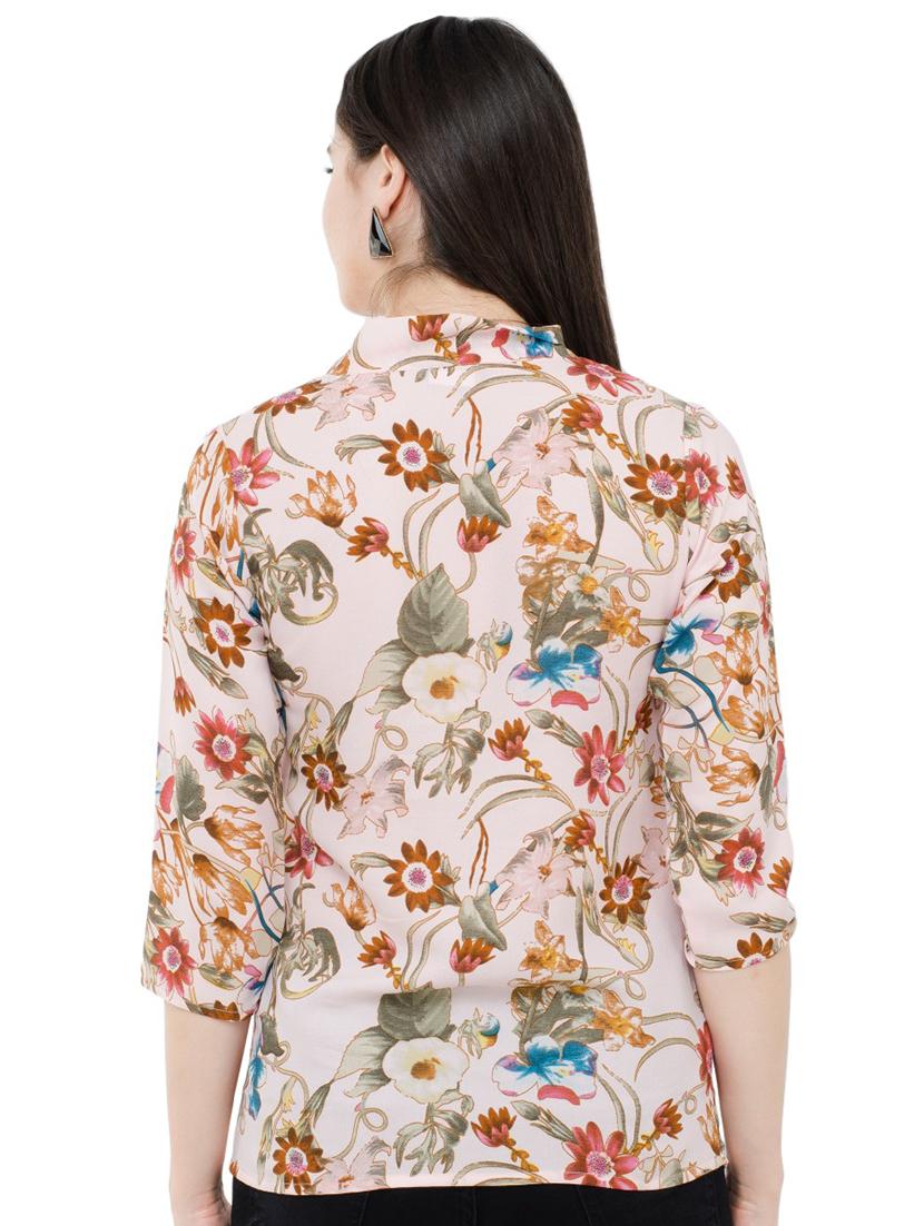 tie up neck floral top - 17527271 - Standard Image - 2