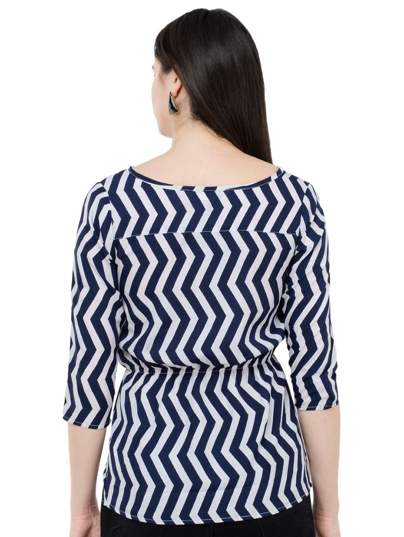 boat neck chevron top - 17527272 - Standard Image - 2