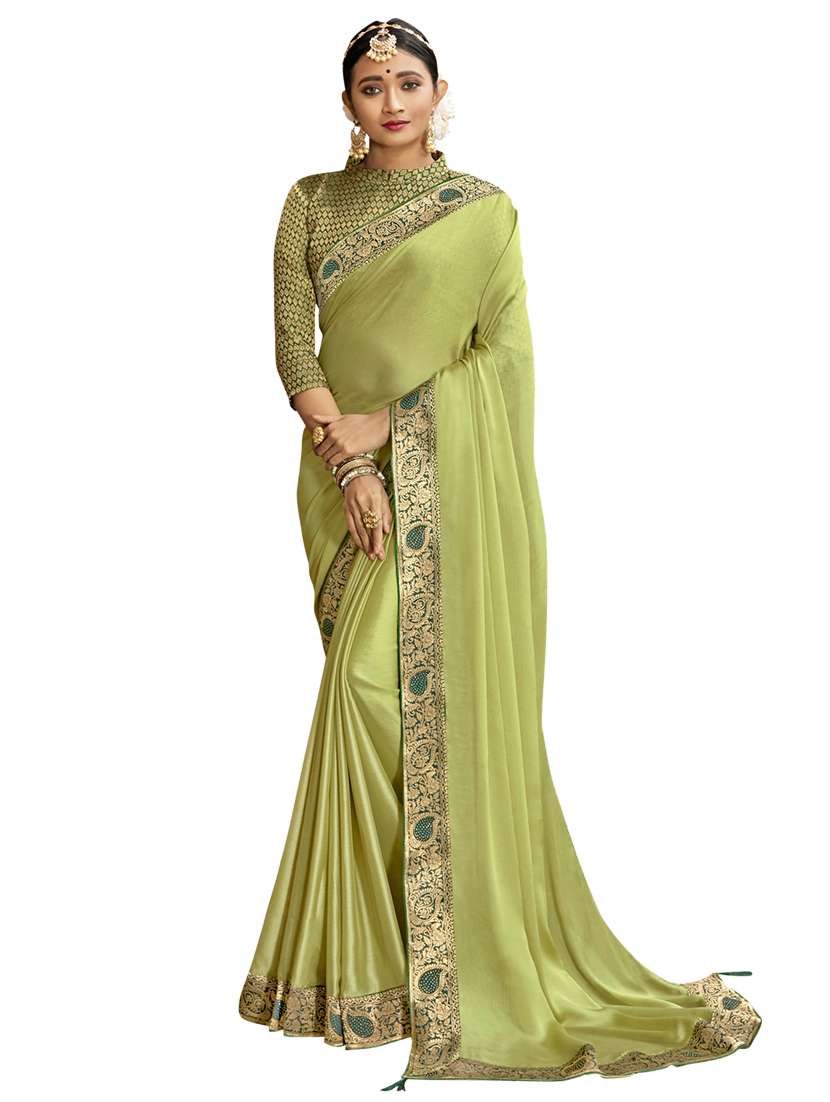 plain bordered chanderi saree with blouse