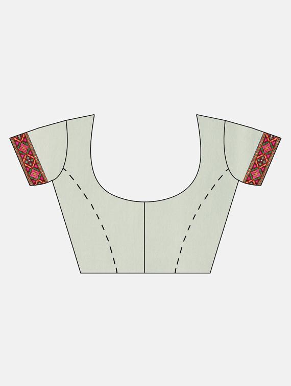 embroidered half and half saree with blouse - 17528612 - Standard Image - 2