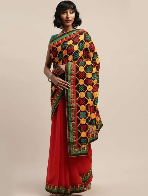women's embroidered saree with blouse - 17528637 -  Standard Image - 0