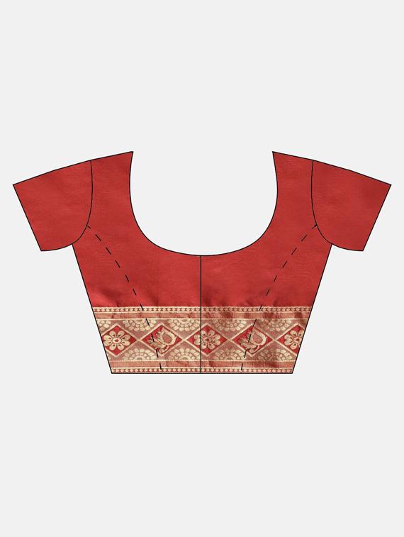 self design bordered saree with blouse - 17528642 - Standard Image - 2