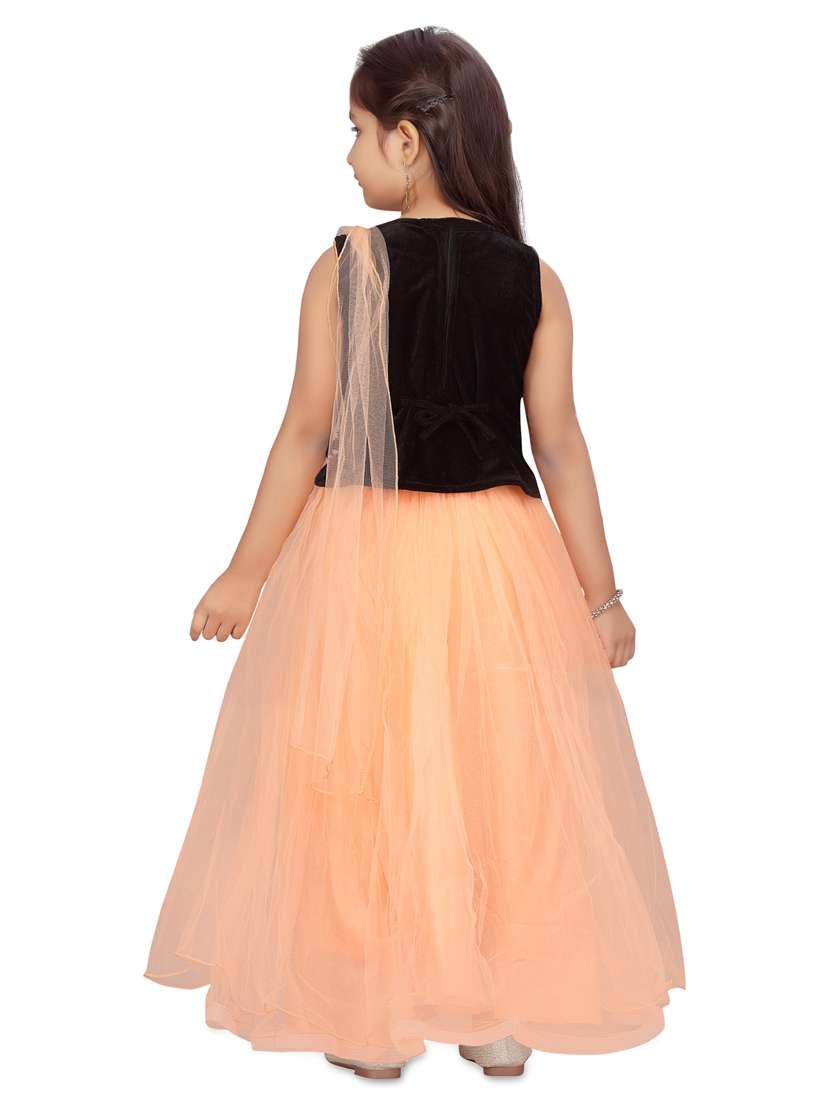 orange cotton blend lehnga choli - 17529004 -  Standard Image - 2