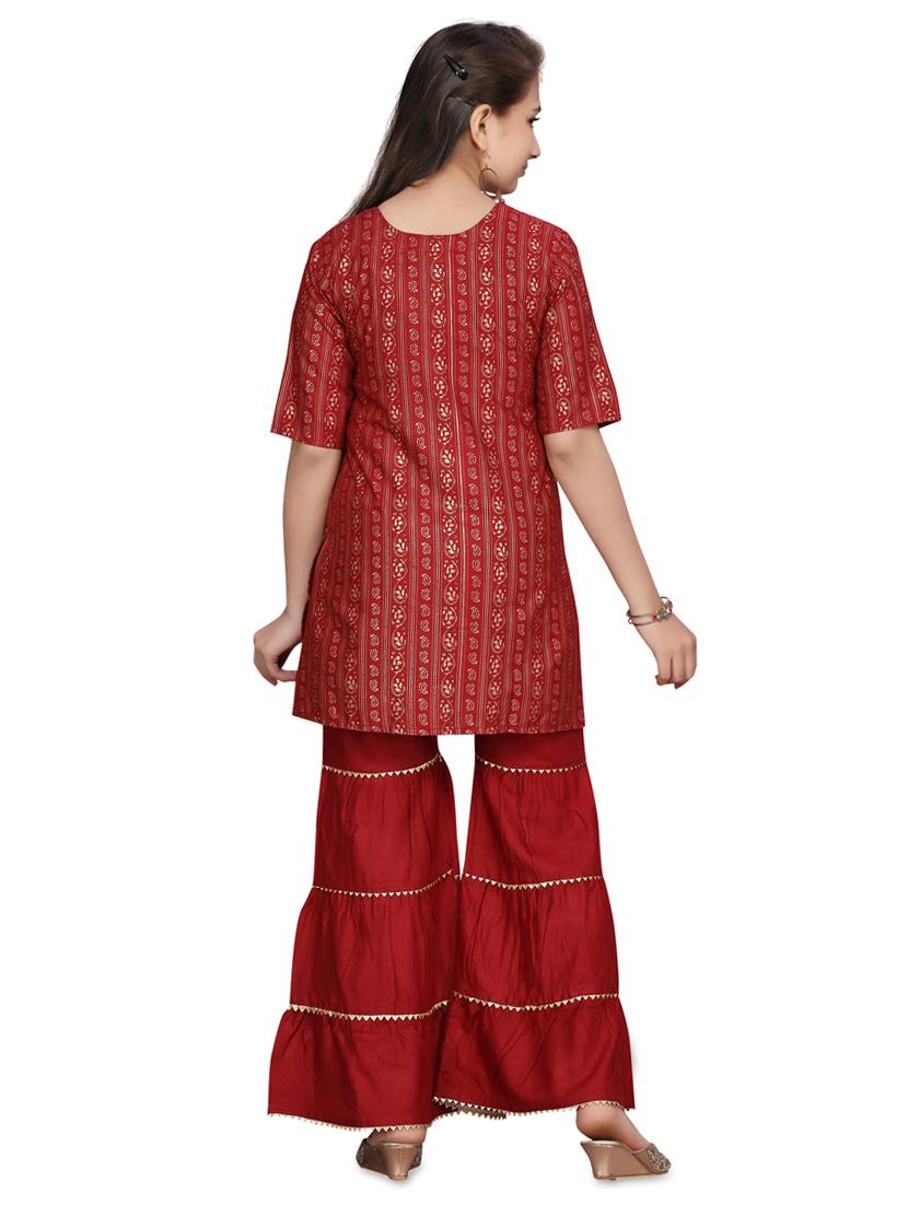 red cotton suit set - 17529050 - Standard Image - 2