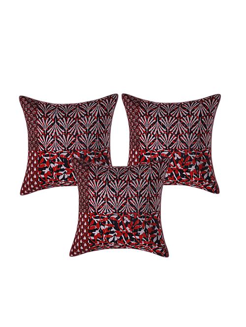 indhome life pure cotton 16x16 inches kantha work cushion cover set of 3 - 17530042 -  Standard Image - 0