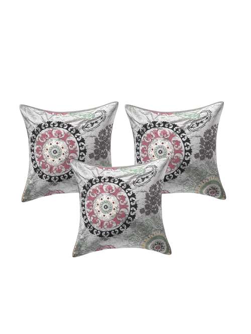 indhome life pure cotton 16x16 inches embroideried work cushion cover set of 3 - 17530060 - Standard Image - 0