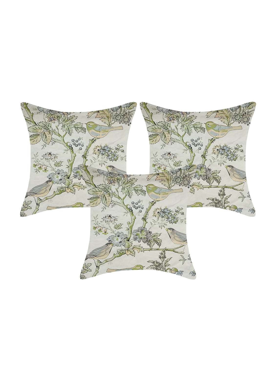 indhome life pure cotton 16x16 inches reversible cushion cover set of 3