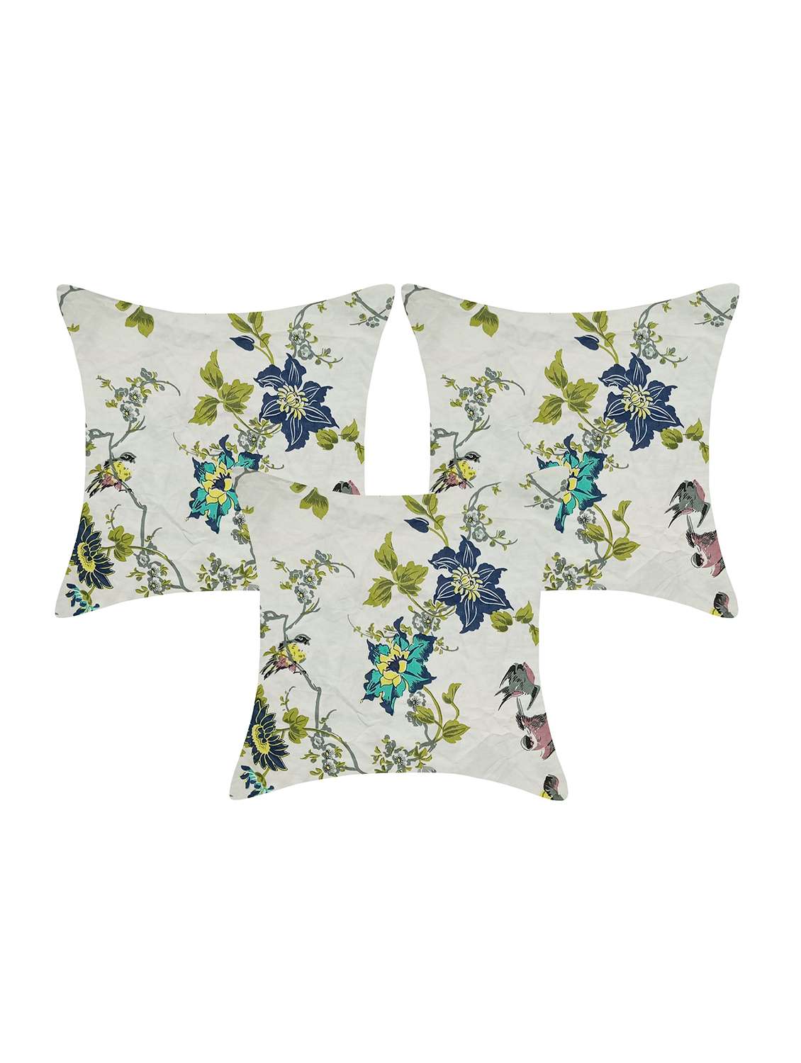 indhome life pure cotton 16x16 inches reversible cushion cover set of 3