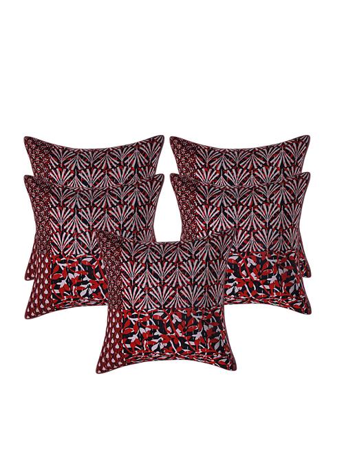 indhome life pure cotton 16x16 inches kantha work cushion cover set of 5 - 17530086 - Standard Image - 0