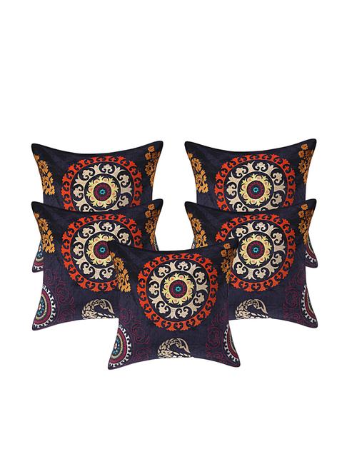 indhome life pure cotton 16x16 inches embroideried work cushion cover set of 5 - 17530113 -  Standard Image - 0