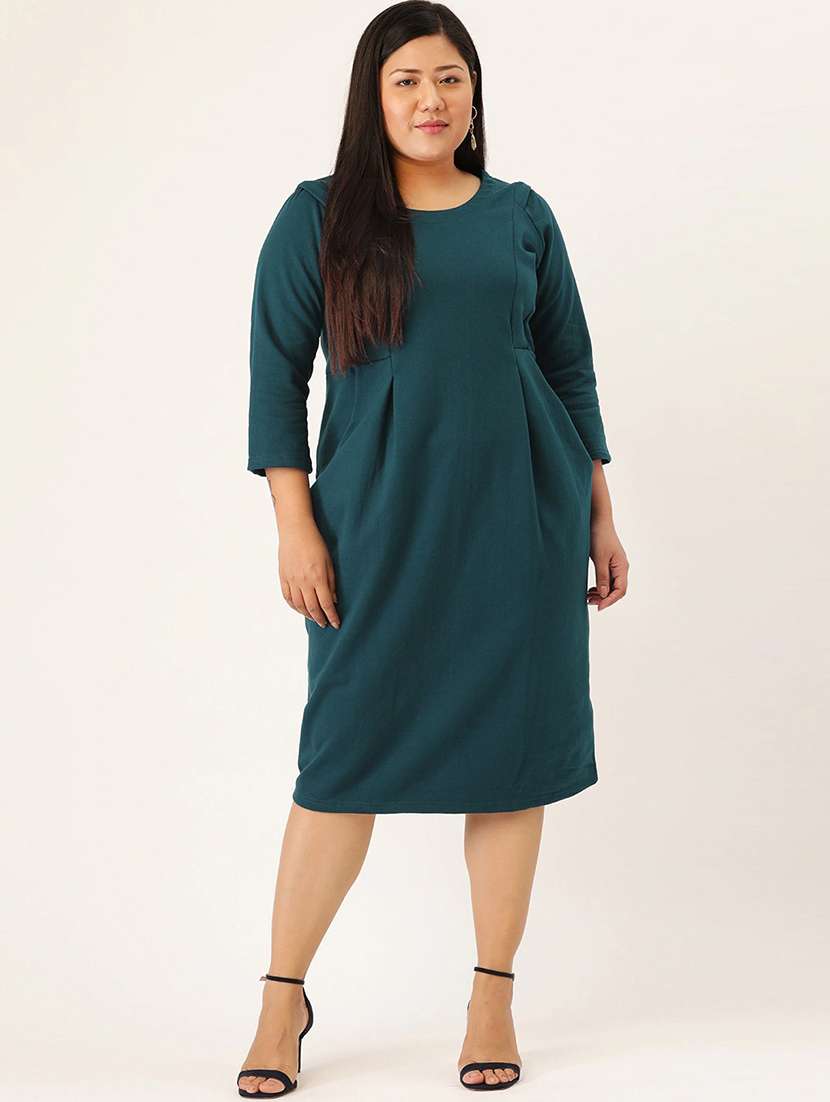 pleat detail sheath dress