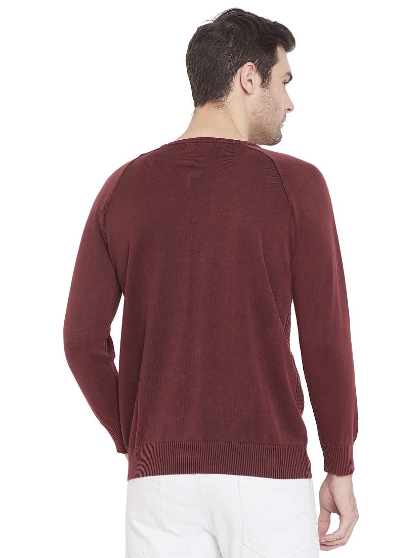 maroon self design pullover - 17531196 - Standard Image - 2