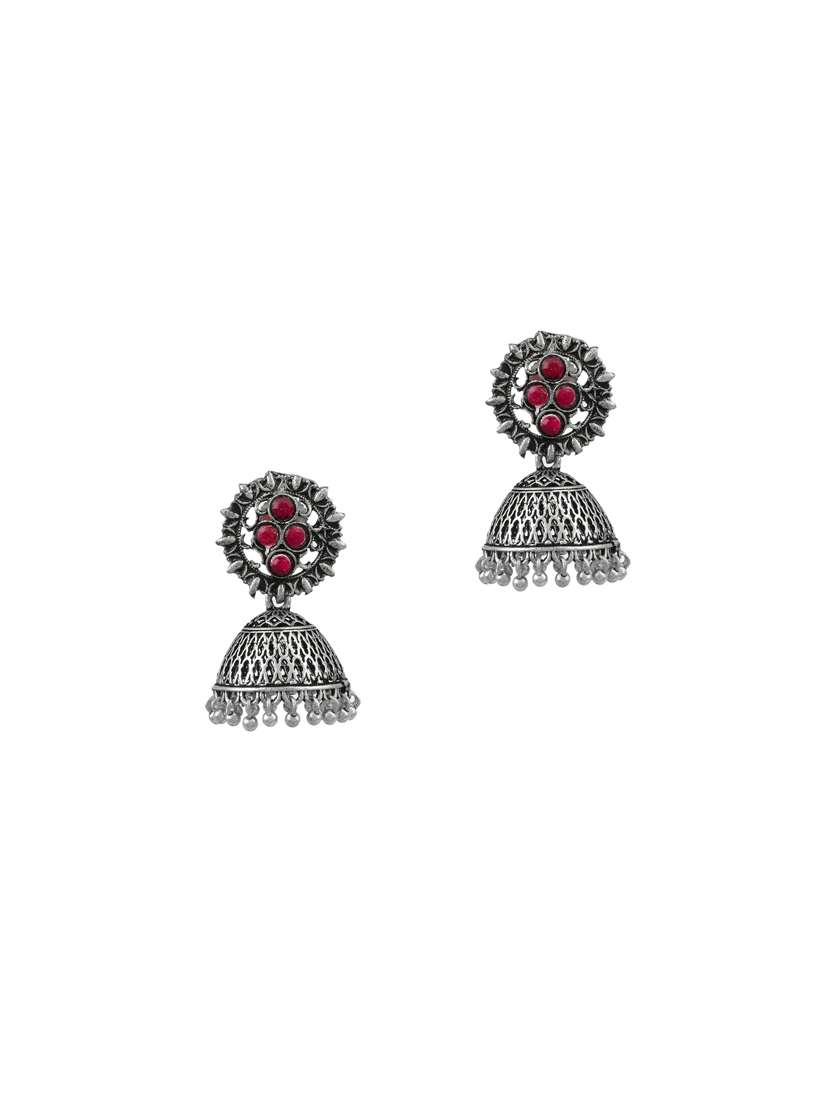 silver brass jhumka earring