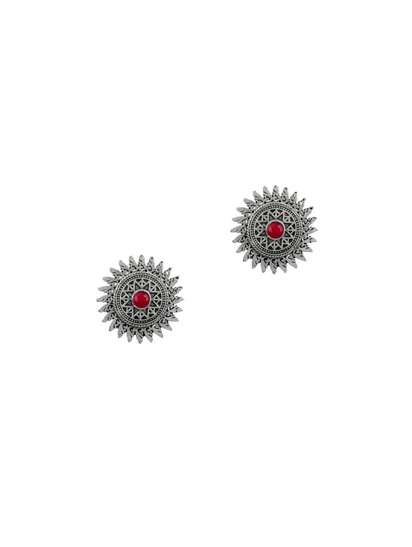 silver brass studs earring - 17531461 -  Zoom Image - 0