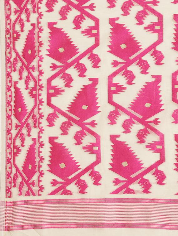 self design jamdani saree - 17533266 - Standard Image - 2