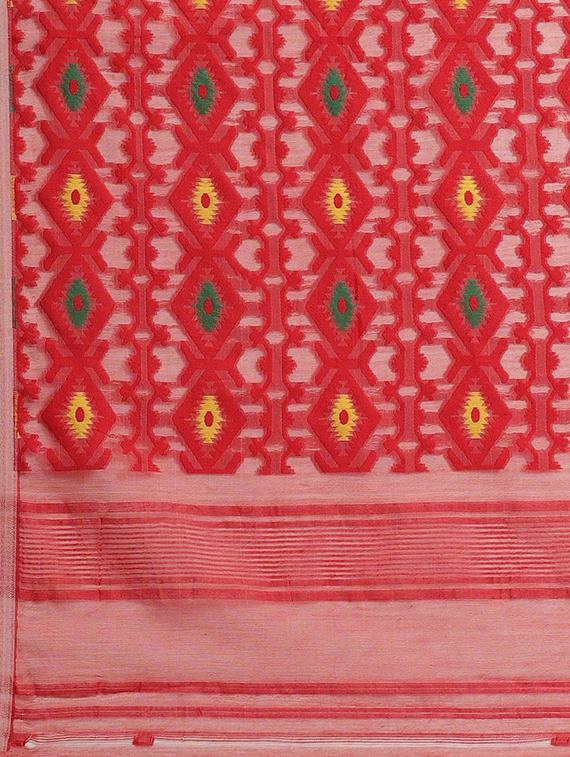 self design jamdani saree - 17533293 - Standard Image - 2