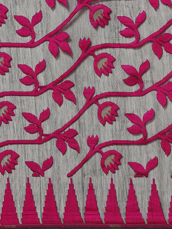 self design jamdani saree - 17533320 - Standard Image - 2