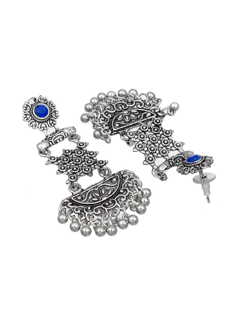 silver brass drop earring - 17533701 -  Standard Image - 2