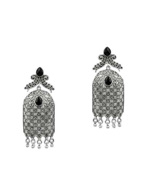 silver brass drop earring - 17533709 -  Standard Image - 0