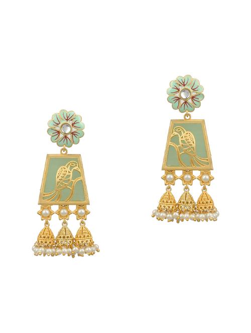 gold brass drop earring - 17533715 -  Standard Image - 0