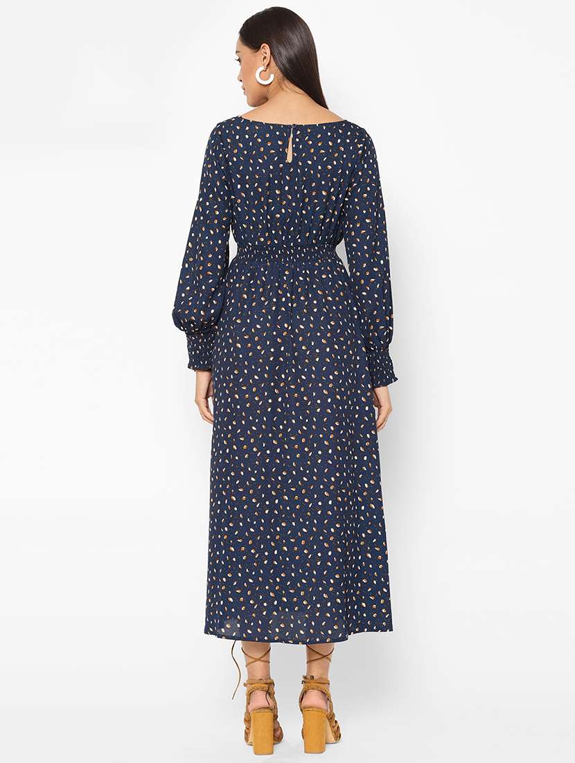 round neck printed fit & flare dress - 17533934 -  Standard Image - 2