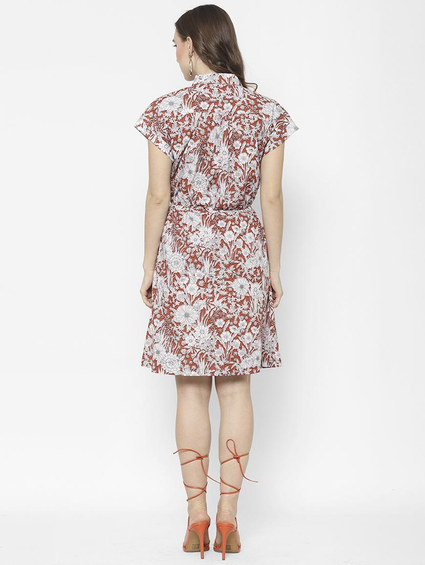 tie front floral shirt dress - 17534006 - Standard Image - 2