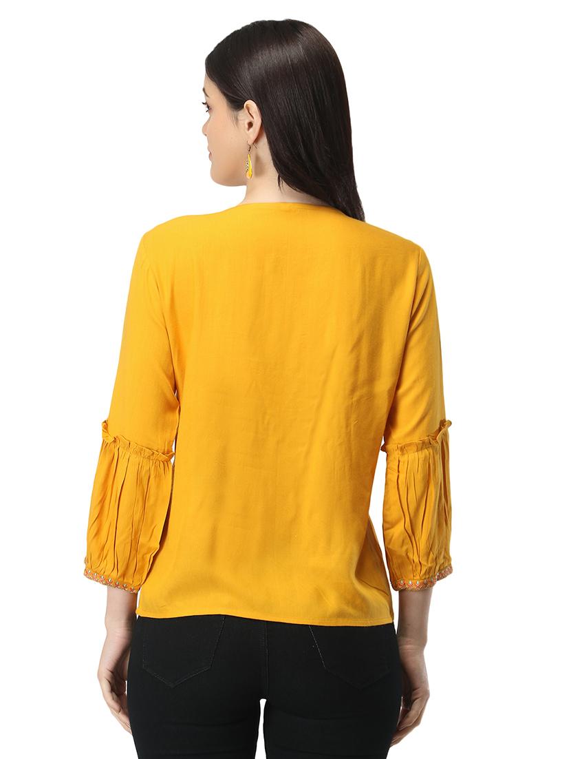 flute sleeves embroidered top - 17534800 - Standard Image - 2