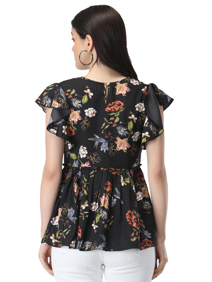 ruffle detail floral top - 17534803 - Standard Image - 2
