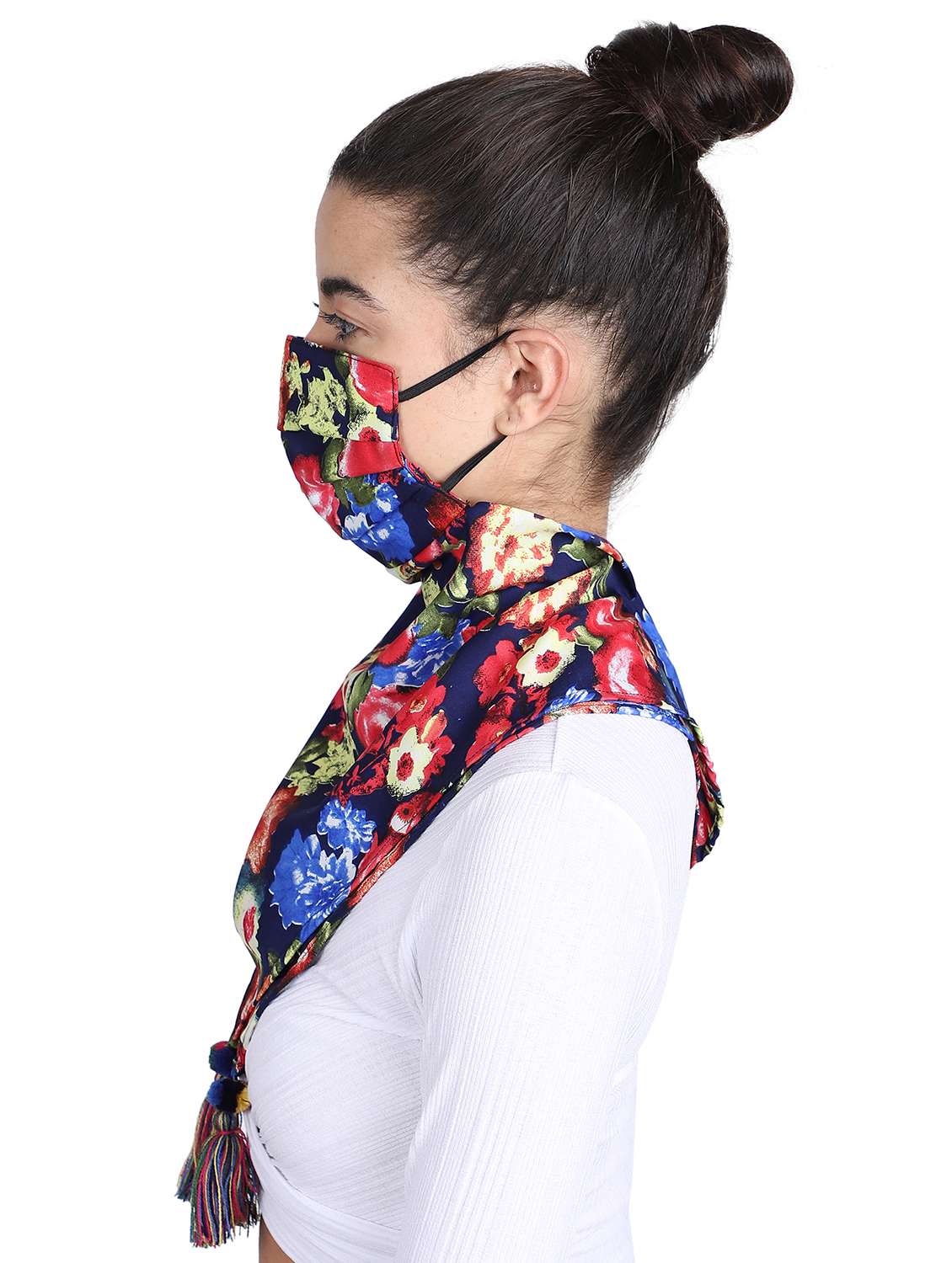 blue cotton scarf mask women - 17534989 -  Standard Image - 2