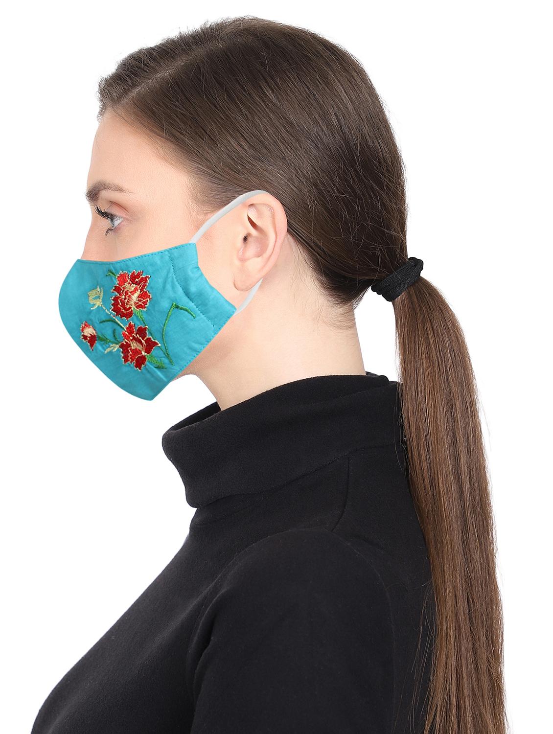 green cotton decorative women mask - 17535000 - Standard Image - 2