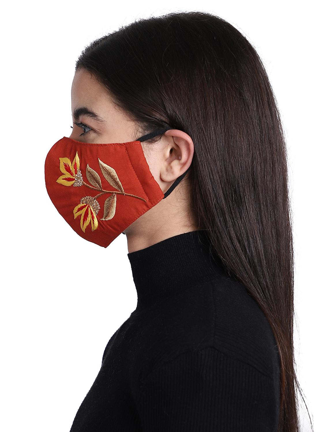 orange cotton decorative women mask - 17535008 - Standard Image - 2