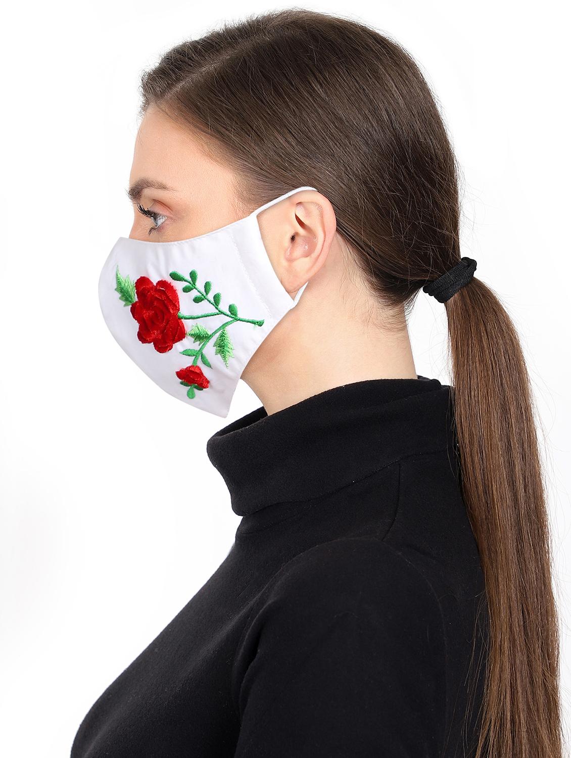 embroidered anti-pollution women mask - 17535010 - Standard Image - 2