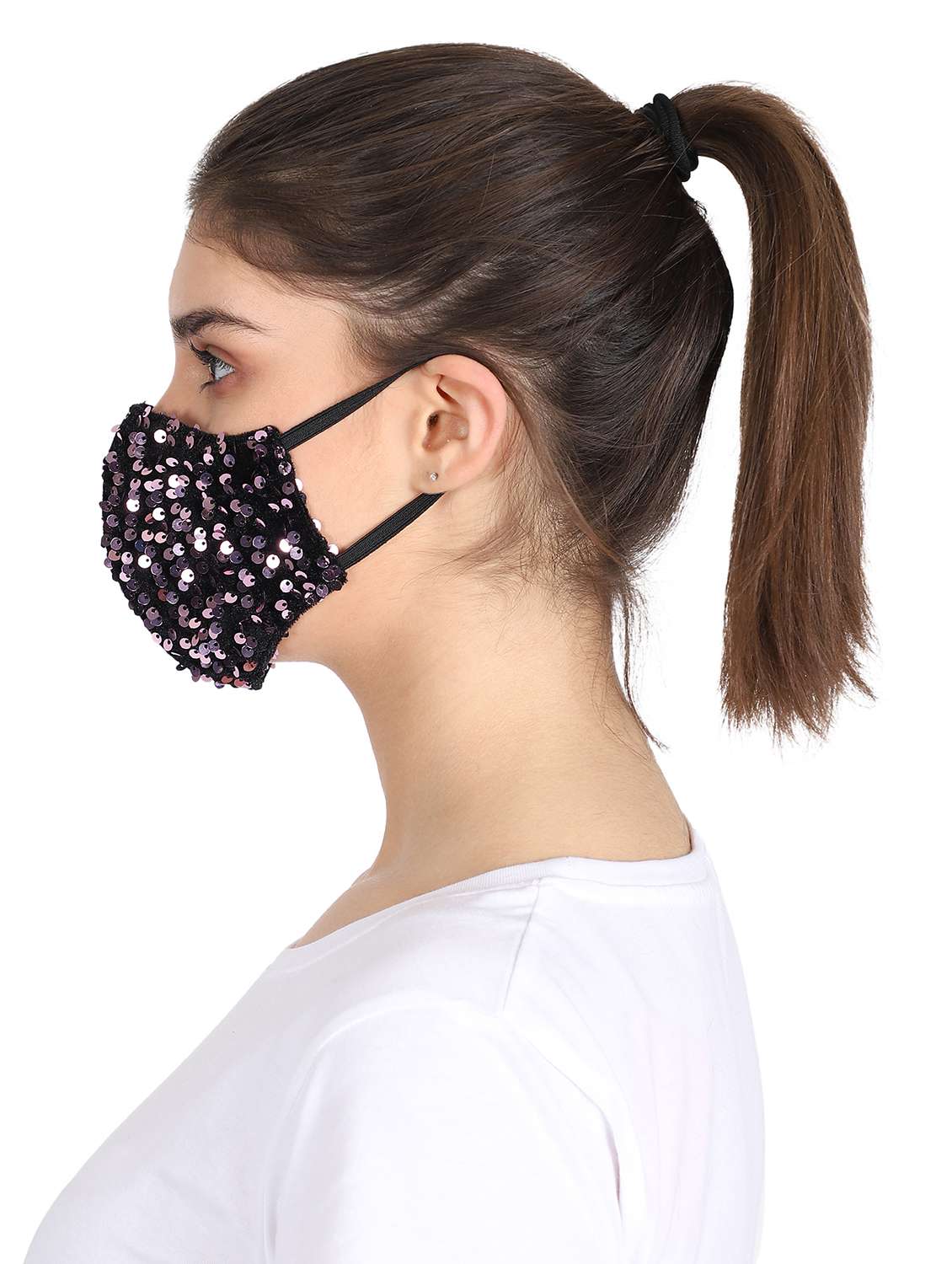 black silk antipollution women mask - 17535067 -  Standard Image - 2