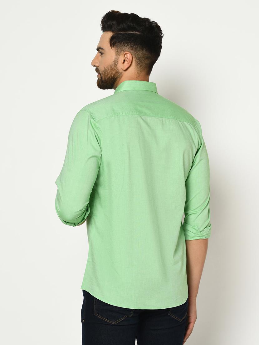 green solid casual shirt - 17535721 - Standard Image - 2