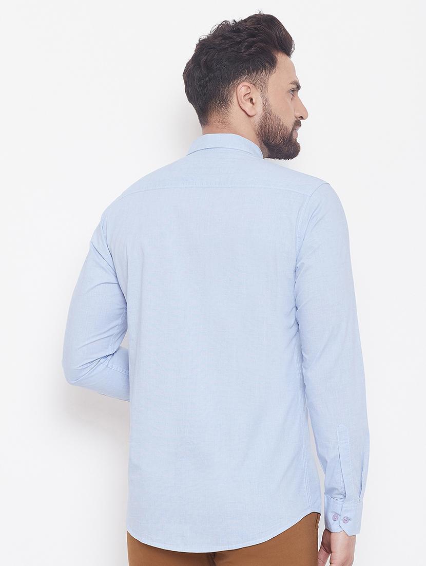 light blue solid casual shirt - 17535729 - Standard Image - 2
